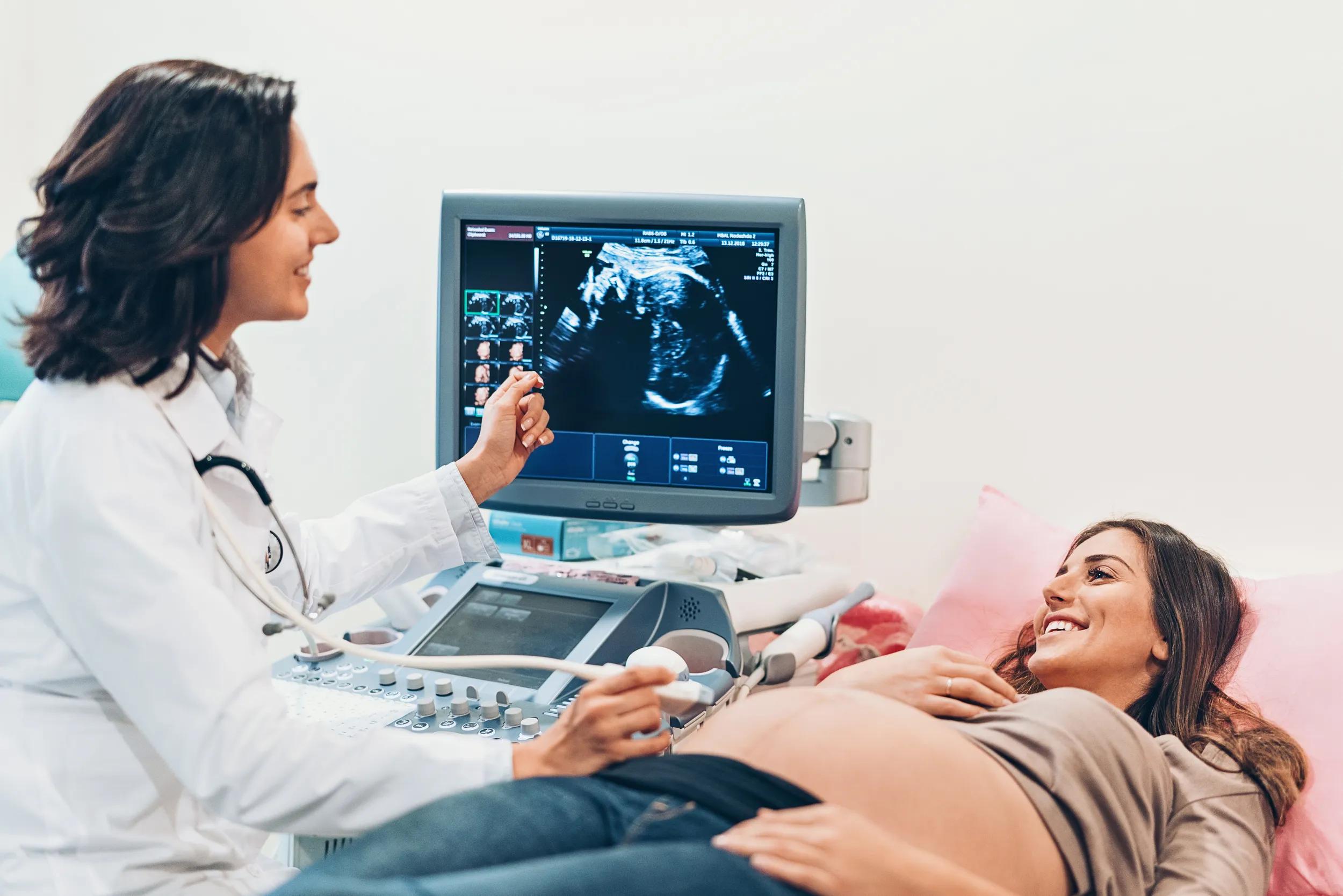 Pregnant woman having an ultrasound