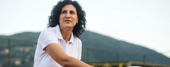 Senior woman Playing Tennis