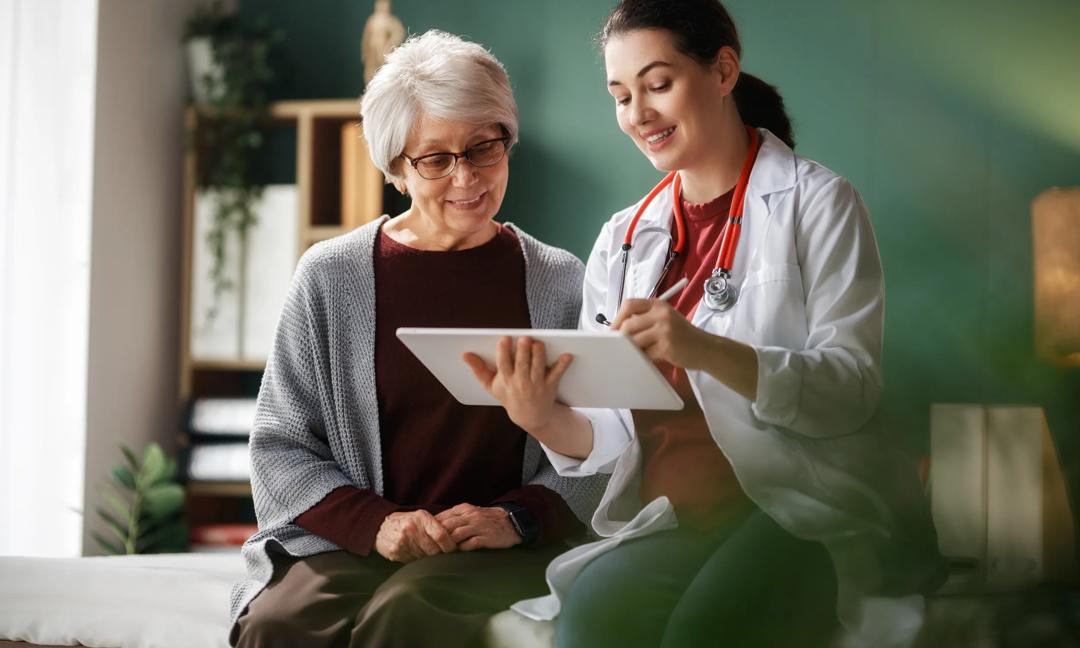 patient and a doctor in medical office