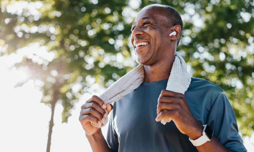 Mature men outdoor physical activity