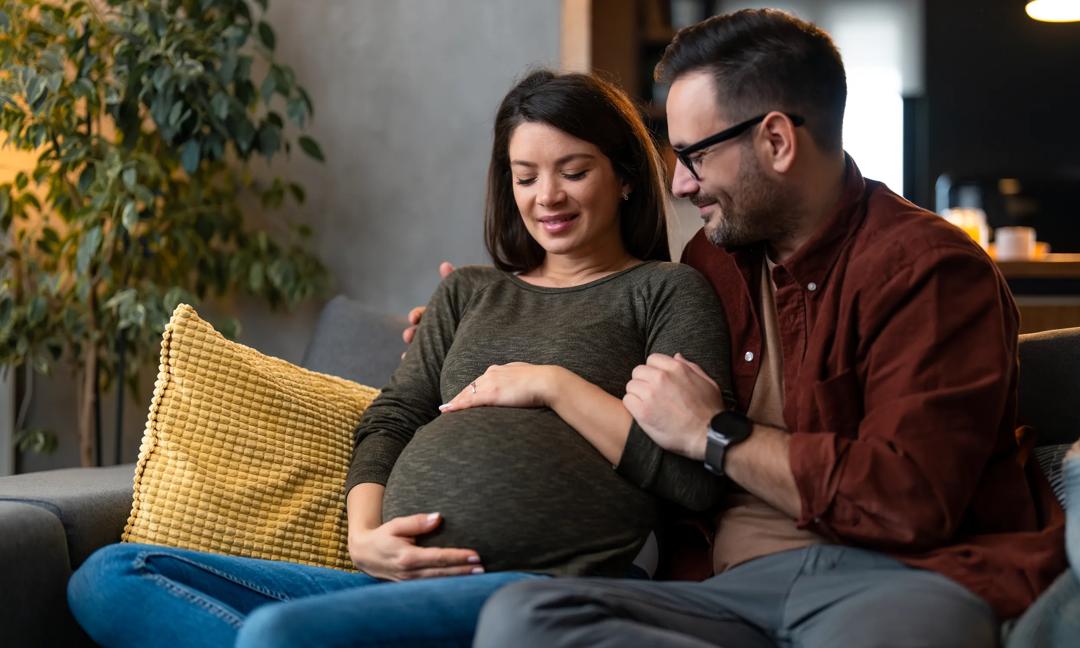 Happy couple expecting baby