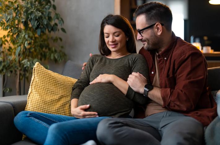 Happy couple expecting baby